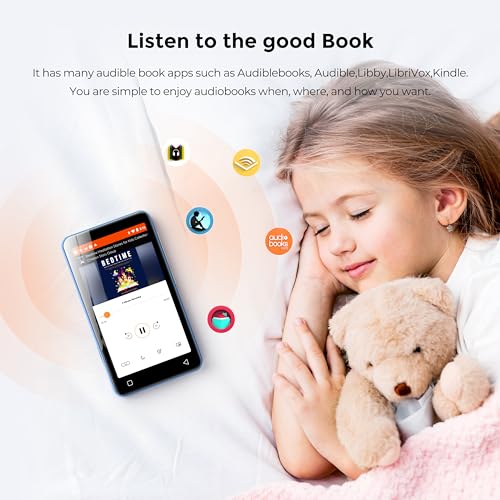 innioasis MP3 Player with Bluetooth and WiFi, innioasis 160GB Music Player with Spotify,Pandora,Amazon Music,4" Touch Screen Android MP4 MP3 Player for Kids with Libby,Audible,Audiobooks(White-Blue) - Image 3