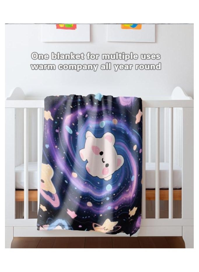 عام بطانية رقيقة من الفانيلا الكرتونية للأطفال أو الطلاب (دافئة ومريحة ومناسبة للنوم والألعاب) 100 سم * 150 سم - 445 - Image 1