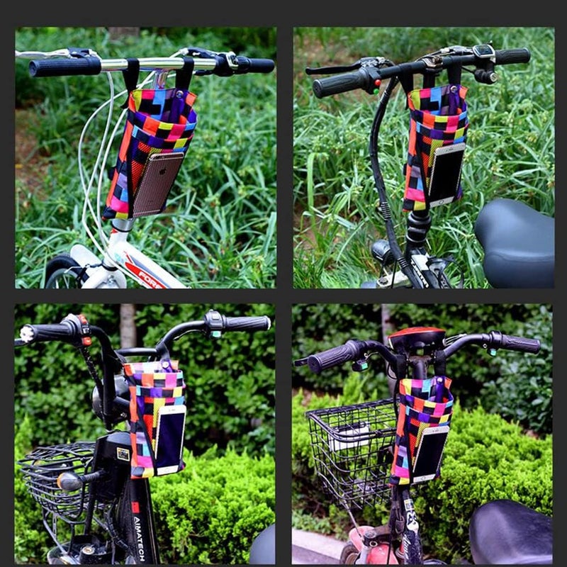 woobles Bike storage bag, Bike Handlebar Bag Portable Bike Front Frame Bag Large Capacity Bike Basket Bag Handlebar Bags with Phone Holder Storage Bag for Kids Adults Bicycles - Image 3