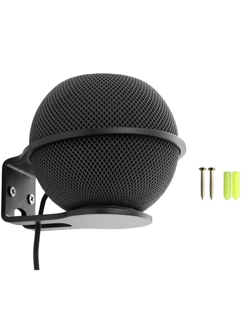 Wall-Mounted Holder for HomePod Mini, Durable Steel Mount Stand for Mini Speaker, Sturdy Wall Bracket (Black) - Image 1