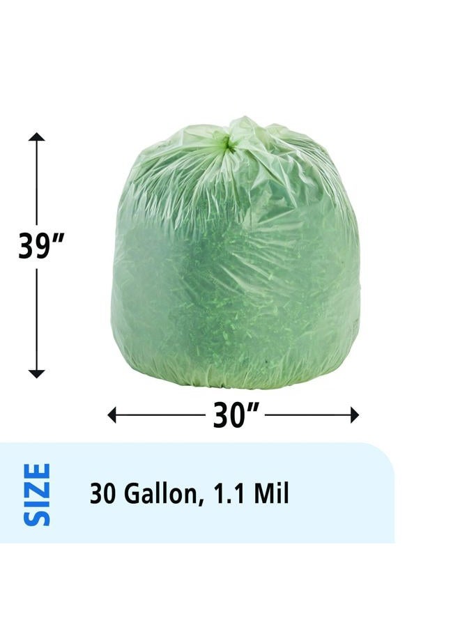 STOUT by Envision E3039E11 EcoSafe-6400 Compostable Bags, 30" x 39", 30 gal Capacity, 1.10 mil Thickness, Green (Pack of 48) - Image 2