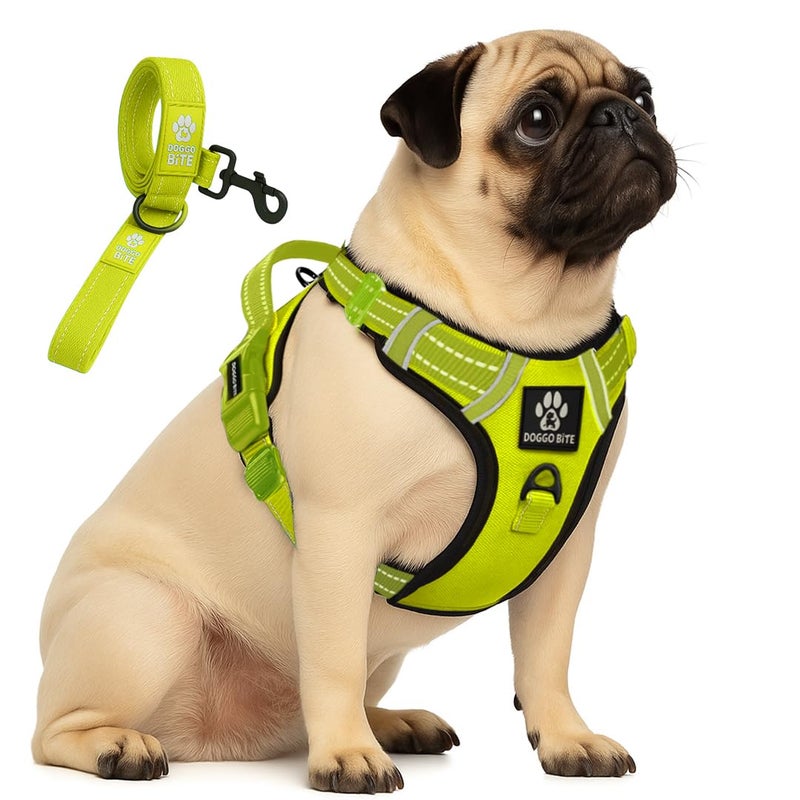 Doggo Bite Premium Reflective Dog Vest Harness| Soft Breathable| Padded Handle| Adjustable Straps & Luxury Buckle| No-Choke with Free Designer Leash-19mm| Chest (13-22 inch) All Small Breeds 4-13 Kg - Image 4