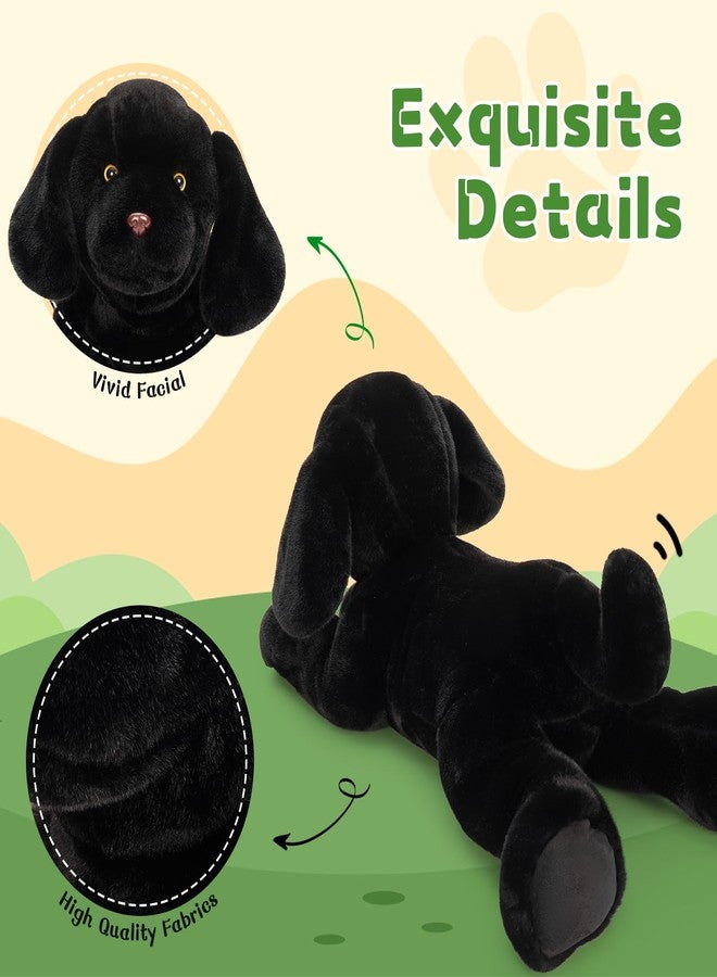 BENINY Giant Black Lab Stuffed Animal 31.5 Inch, Big Realistic Stuffed Labrador Dog Plush Toy, Puppy Throw Pillow Gift for Kids - Image 3