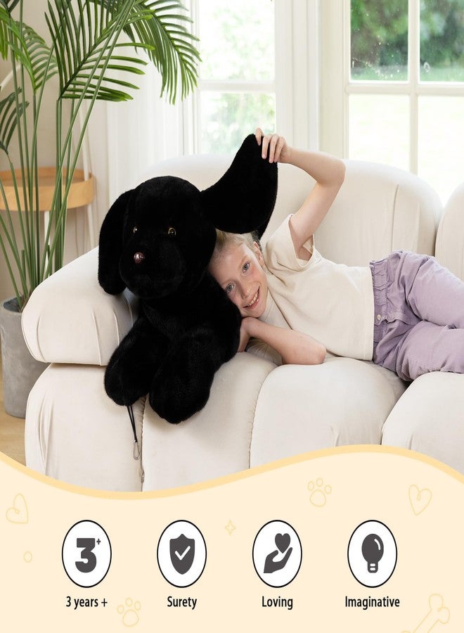 BENINY Giant Black Lab Stuffed Animal 31.5 Inch, Big Realistic Stuffed Labrador Dog Plush Toy, Puppy Throw Pillow Gift for Kids - Image 4