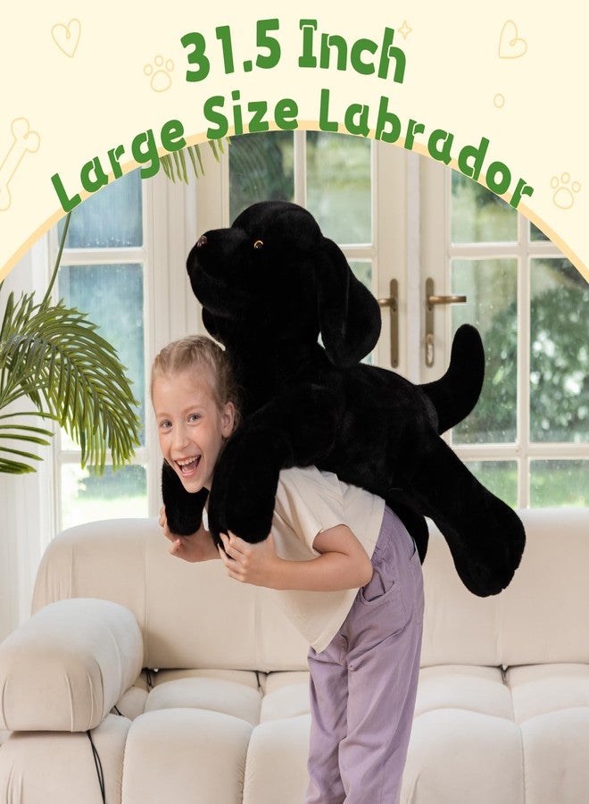 BENINY Giant Black Lab Stuffed Animal 31.5 Inch, Big Realistic Stuffed Labrador Dog Plush Toy, Puppy Throw Pillow Gift for Kids - Image 2