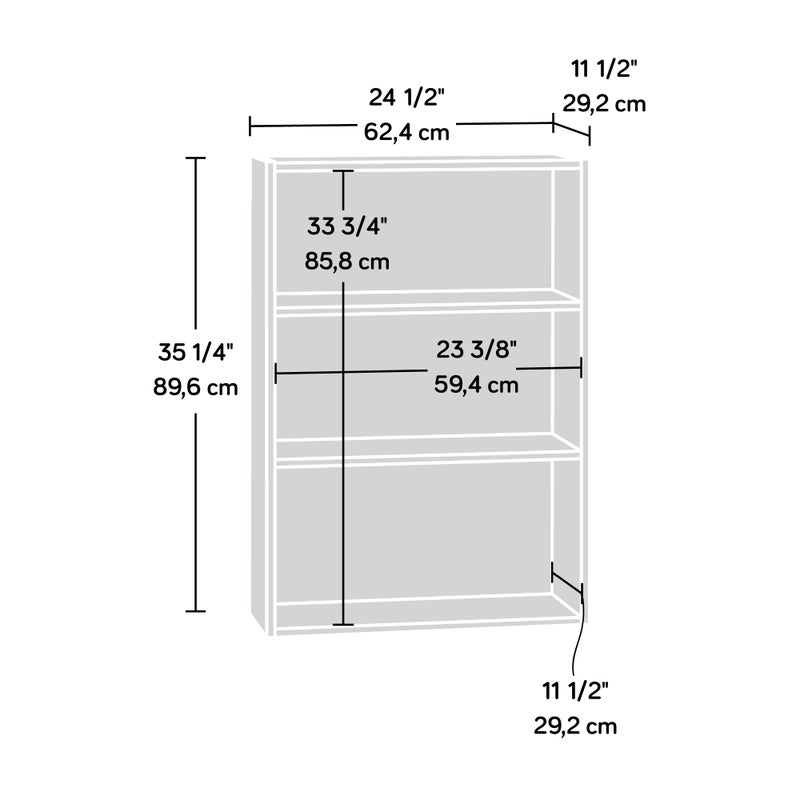 Sauder Beginnings 3-Shelf Bookcase, Bookshelf with Adjustable Storage Shelves, in Brook Cherry finish - Image 4