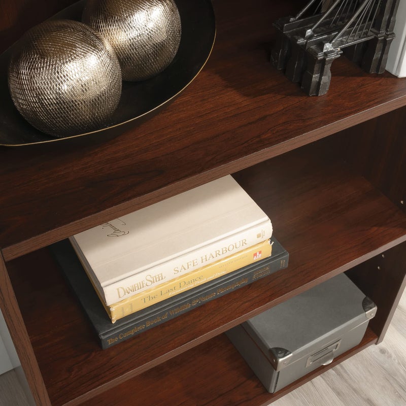 Sauder Beginnings 3-Shelf Bookcase, Bookshelf with Adjustable Storage Shelves, in Brook Cherry finish - Image 5
