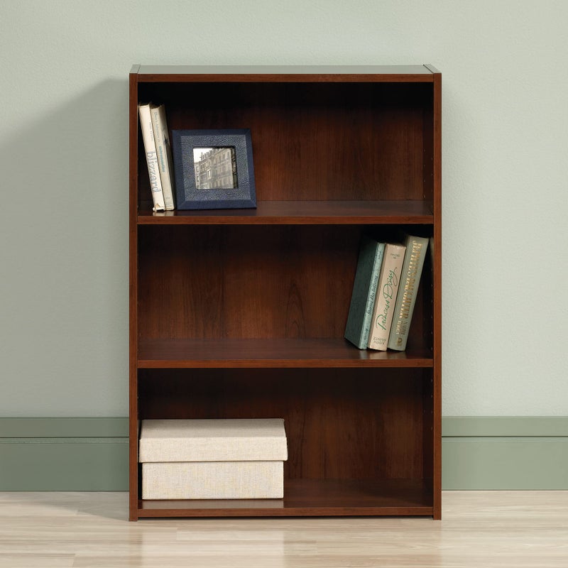 Sauder Beginnings 3-Shelf Bookcase, Bookshelf with Adjustable Storage Shelves, in Brook Cherry finish - Image 3