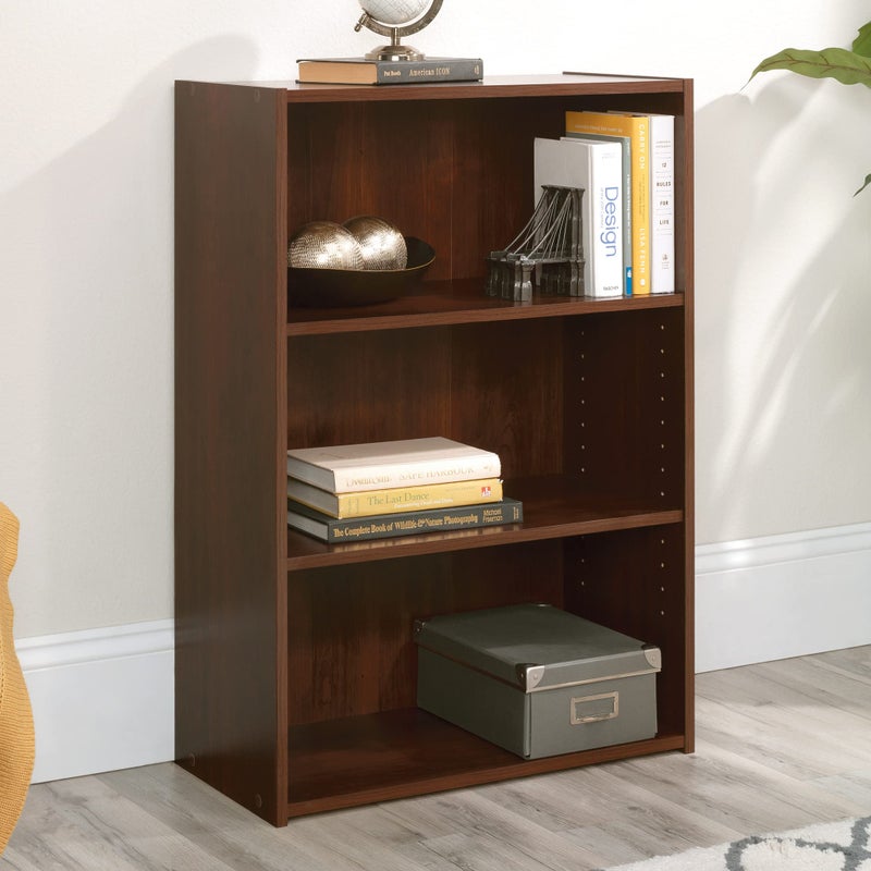 Sauder Beginnings 3-Shelf Bookcase, Bookshelf with Adjustable Storage Shelves, in Brook Cherry finish - Image 2