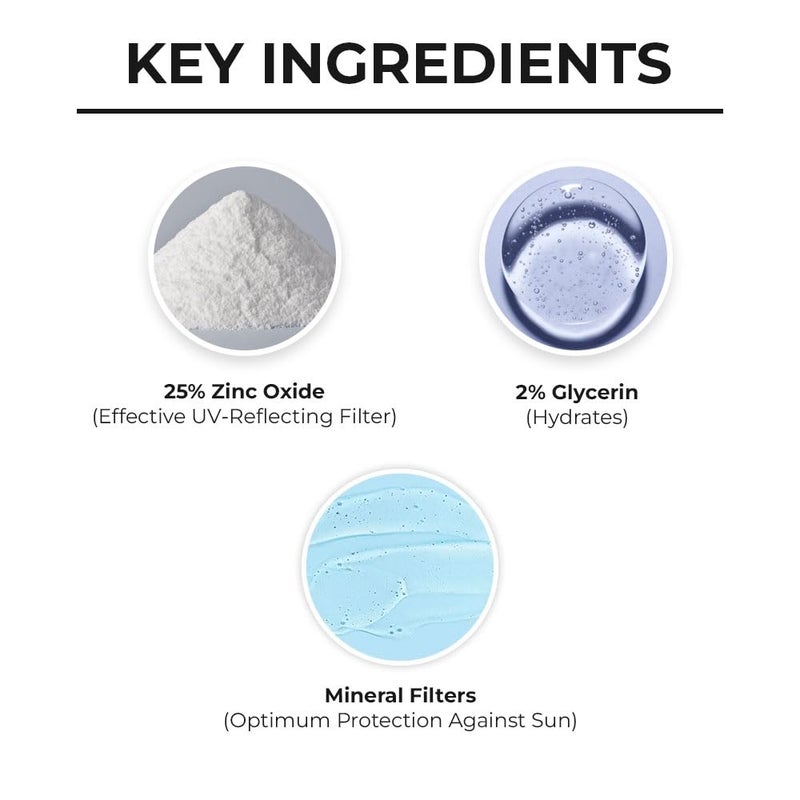Dr. Sheth's واقي شمس دكتور شيثس المعدني SPF 50 PA واقي شمس مقاوم للماء بدون أثر أبيض سريع الامتصاص خفيف الوزن غير لزج 25 أكسيد الزنك لجميع أنواع البشرة للنساء والرجال 50 جرام - Image 3