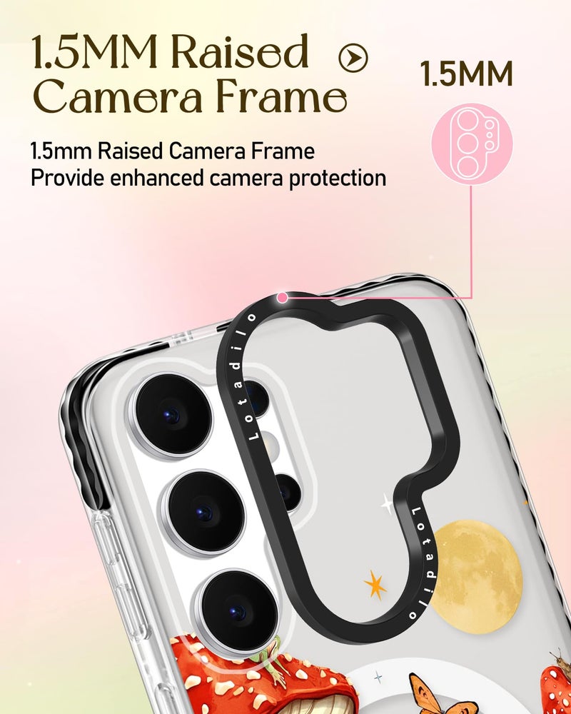 Lotadilo Cute Case for Samsung Galaxy S26 Ultra for Women Girls - Funny Butterfly Mogu Design Compatible with Magsafe Magnetic Ring Holder Kickstand Fashion TPU Phone Covers - Image 3
