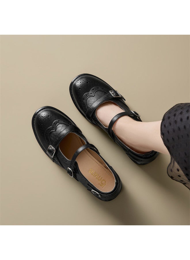 15MINS Spring New Small Leather Shoes British Style Brogues Women Mary Jane Pumps - Image 5