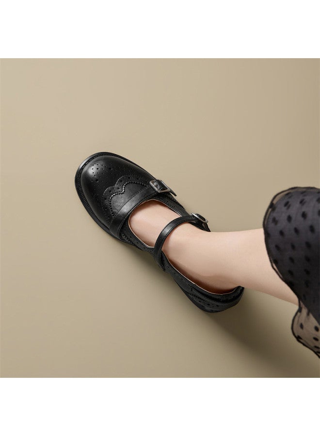 15MINS Spring New Small Leather Shoes British Style Brogues Women Mary Jane Pumps - Image 3