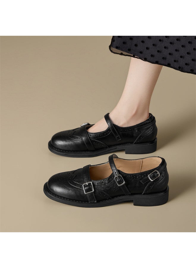 15MINS Spring New Small Leather Shoes British Style Brogues Women Mary Jane Pumps - Image 4