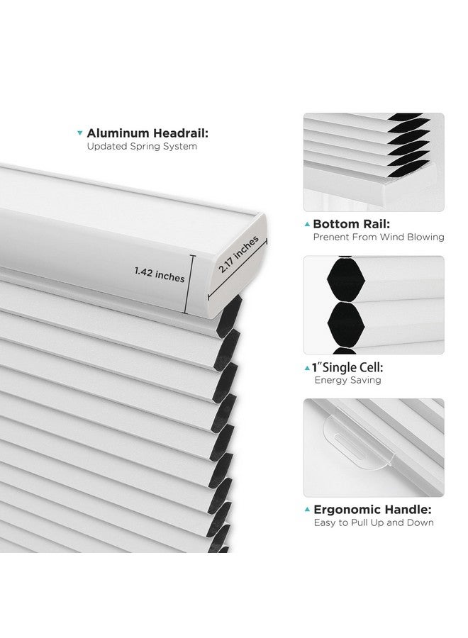 Joydeco Cellular Shades Cordless, Blackout Shades Cellular Blinds for Indoor Windows, Blackout Blinds Honeycomb Blinds Window Shades for Thermal Insulated & Noise Reduction (White, 35" W x 64" H) - Image 1