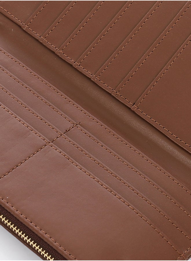 DejaVu Multi Pockets Studded Coffee Brown Wallet  - Image 4