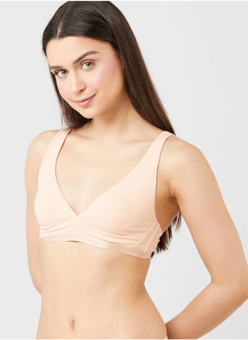 EMPORIO ARMANI Logo Band Plunge Bra