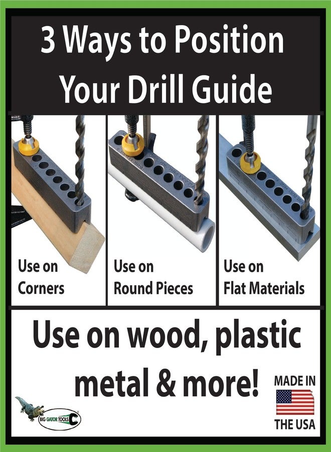 BIG GATOR TOOLS The Original V-DrillGuide®! Big Gator Tools STD1000DGNP Standard Drill Guide Sizes 1/8" - 3/8" - Image 5