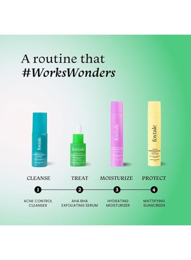 foxtale 2% Salicylic Acid AHA BHA Exfoliating Serum with Niacinamide, Fights Acne, Reduces Blackheads & Whiteheads, Reduces Excess Oil & Bumpy Texture, For Oily, Acne Prone Skin, Men & Women, 30 ml - Image 3