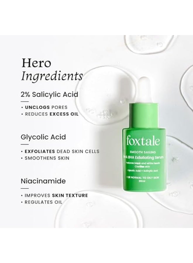foxtale 2% Salicylic Acid AHA BHA Exfoliating Serum with Niacinamide, Fights Acne, Reduces Blackheads & Whiteheads, Reduces Excess Oil & Bumpy Texture, For Oily, Acne Prone Skin, Men & Women, 30 ml - Image 4