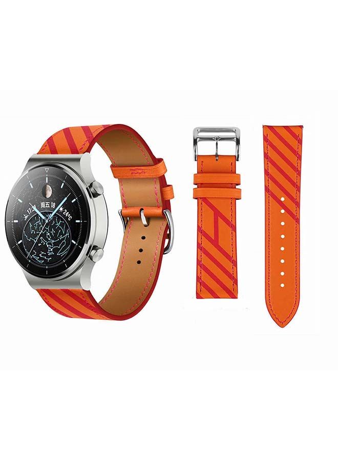 NIBEMINENT Supreme Replacement Band For Huawei Watch GT2 Pro Orange Rose Red - Image 1