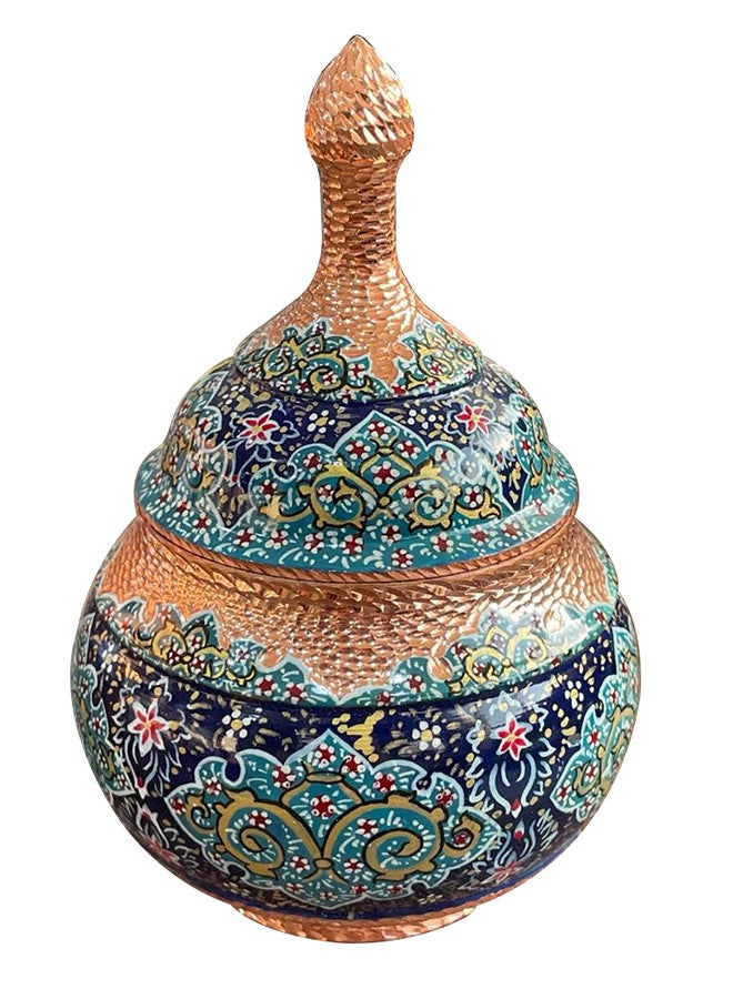 MARGOUN Handmade Persian enameld Bowl Made of High Quality Material with Colorful Meenakari - Image 1