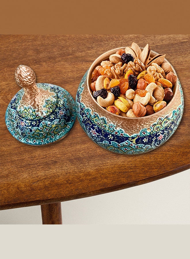 MARGOUN Handmade Persian enameld Bowl Made of High Quality Material with Colorful Meenakari - Image 4