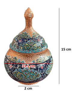 MARGOUN Handmade Persian enameld Bowl Made of High Quality Material with Colorful Meenakari  - Image 2