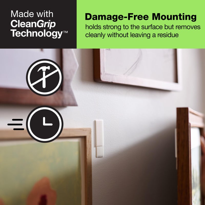 FrogTape reMOVEables Medium Picture Hanging Strips, Damage-Free Removable Adhesive Wall Strips, Picture Hangers, Stick On Wall Mounting for Frames, Canvas, Home DÃ©cor, White, 12 Pairs (24 Pieces) - Image 3