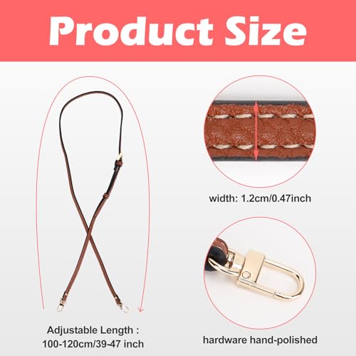 dadop Strap Kit Compatible with Longchamp Mini Bags - Leather Adjustable Purse Straps for Women's Mini Shoulder Bag, Crossbody Handbag - Purse Straps for Longchamp - Image 2