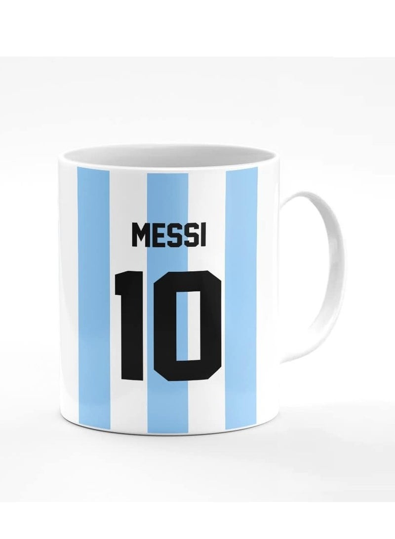 Story Of Candle Ceramic Mug With “Messi T-Shirt” Design Printed In White  - Image 1