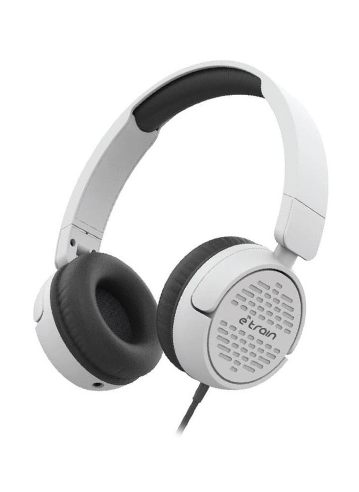 Etrain Etrain (HP63W) Wired Stereo Foldable Headphone With MIC 1.5M - White 