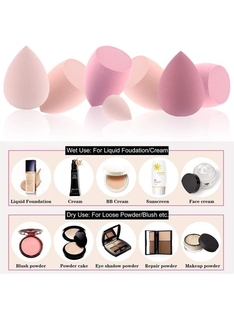 KIKI 6Pcs Make Up Sponge Blender，Cosmetics Beauty Assecories Set, Muti-Colored Makeup Techniques for Liquid Cream and Powder, Dry Wet Use - Image 4