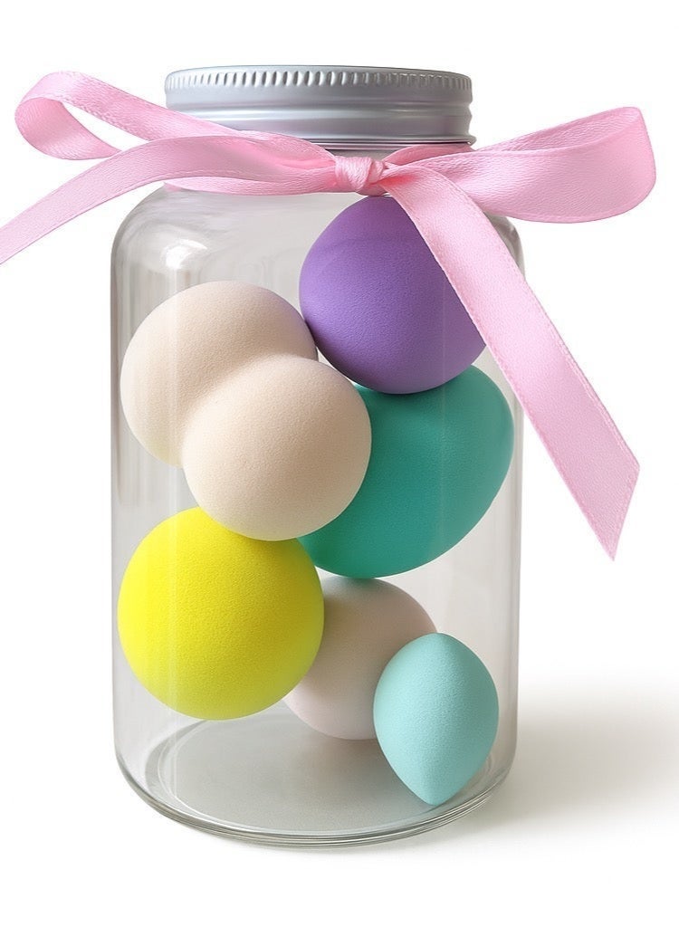 KIKI 6Pcs Make Up Sponge Blender，Cosmetics Beauty Assecories Set, Muti-Colored Makeup Techniques for Liquid Cream and Powder, Dry Wet Use - Image 2