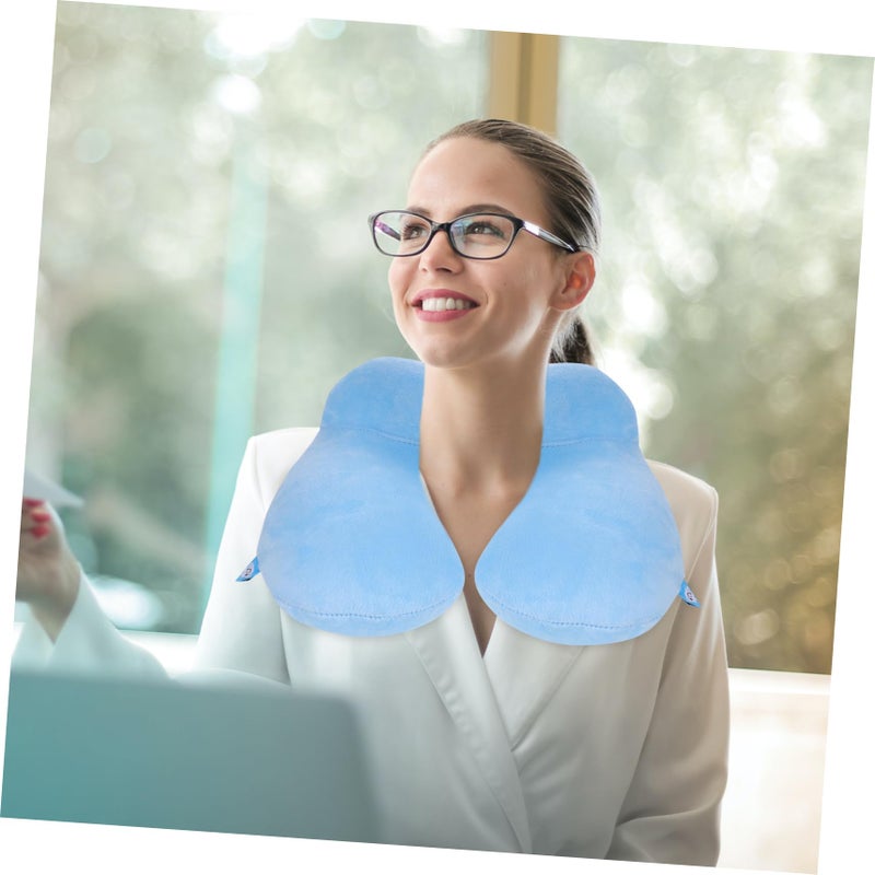Inflatable U Shaped Travel Neck Pillow with Washable Cover for Airplane Car and Office Comfort - Image 5