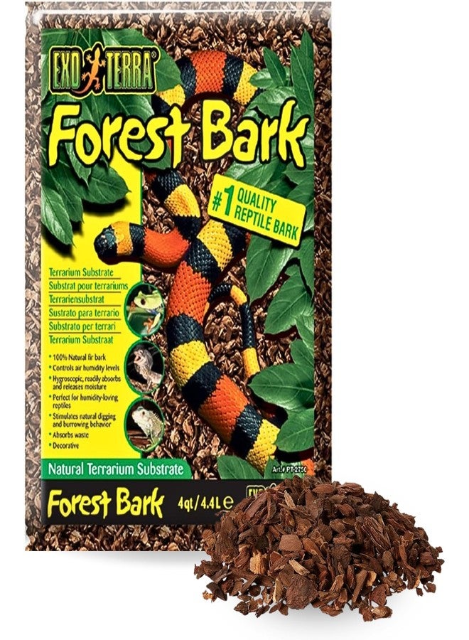 Exo Terra Forest Bark Natural Terrarium Substrate, 4 Quarts, PT2750 | 100% Natural Fir Bark for Reptiles | Hygroscopic Moisture Control | Ideal for Humidity-Loving Reptiles | Encourages Digging Behavior - Image 1