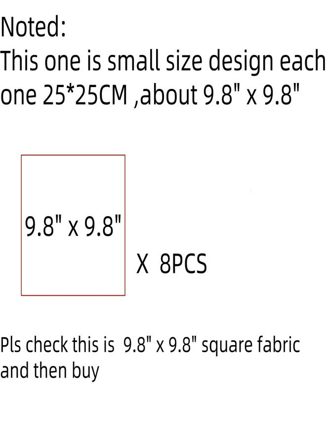 Antetek 8Pcs 9.8" x 9.8"(25 * 25CM) Cotton Fabric DIY Making Supplies Quilting Patchwork Fabric Fat Quarter Bundles DIY for Quilting Cotton Patchwork Cushions (8pcs Flowers Square, 9.8" x 9.8") - Image 2