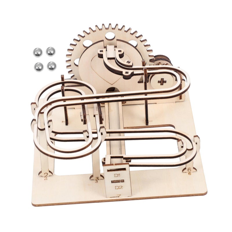 Wooden Marble Run Puzzle DIY Educational Toy for Cognitive Development Hand Cranking Bead Maze Safe Design Enhances Coordination - Image 2