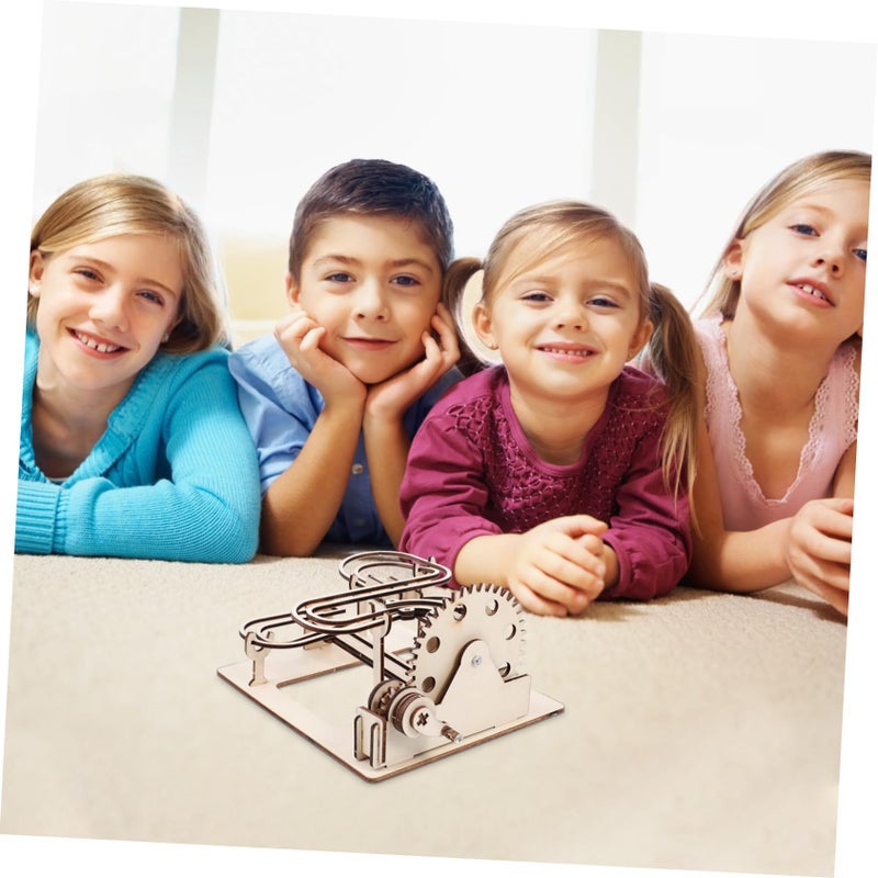 Wooden Marble Run Puzzle DIY Educational Toy for Cognitive Development Hand Cranking Bead Maze Safe Design Enhances Coordination - Image 4