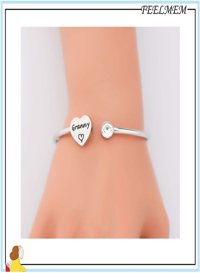 FEELMEM Family Jewelry Granny Bracelet Open Cuff Bangle Grandma Jewelry Granny Gift Nana Gift - Image 3