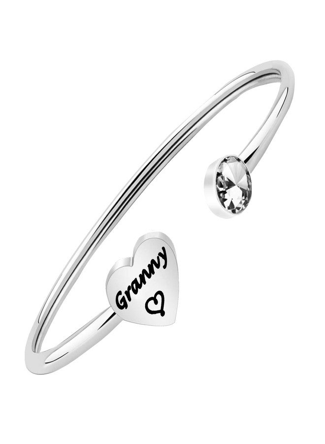 FEELMEM Family Jewelry Granny Bracelet Open Cuff Bangle Grandma Jewelry Granny Gift Nana Gift - Image 1