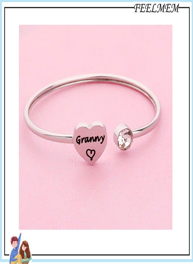FEELMEM Family Jewelry Granny Bracelet Open Cuff Bangle Grandma Jewelry Granny Gift Nana Gift - Image 5