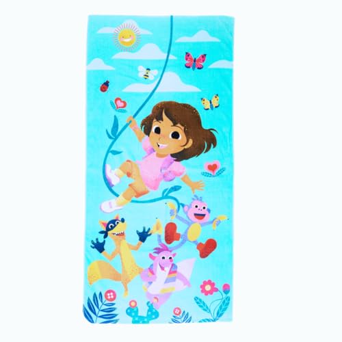 Franco Dora The Explorer Kids Super Soft Cotton BathPoolBeach Towel 58 in x 28 in Offically Licensed Product by Franco - Image 1