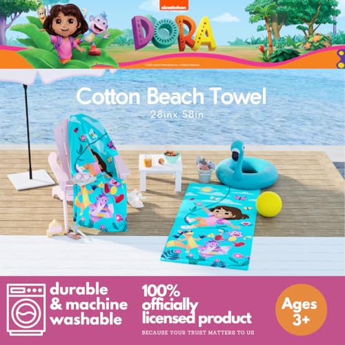 Franco Dora The Explorer Kids Super Soft Cotton BathPoolBeach Towel 58 in x 28 in Offically Licensed Product by Franco - Image 3