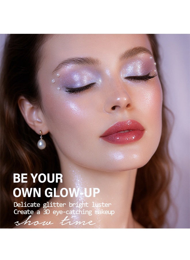 Julystar Highlight， 8-Color Glitter Eyeshadow Palette, Star Diamond Glitz, High Shine Metallic & Sparkle Shades, Long-Lasting Waterproof Eye Makeup, Smooth Blendable Powder for Party & Night Look #02 - Image 5