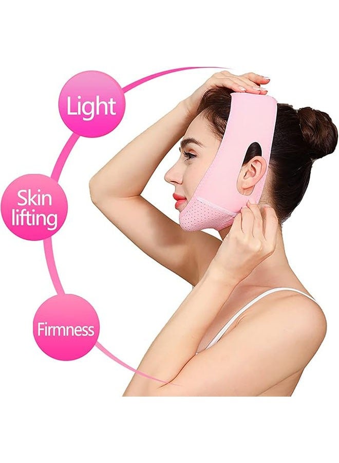Generic Beauty Face Sculpting Sleep Mask, Reusable V Line Mask, Facial Slimming Strap, Double Chin Reducer Chin Up Mask, Face Lifting Belt V Shaped Slimming Face Mask, Ultra Thin Soft Breathable  - Image 3
