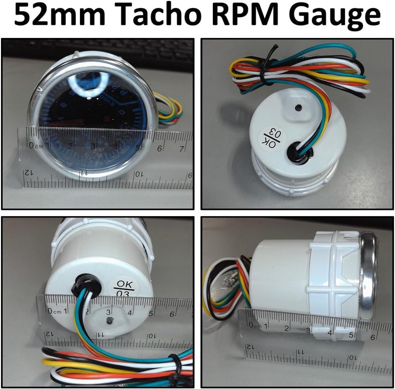 E Support Car 2" 52mm Tacho Gauge Meter Kit RPM Automotive - Image 5