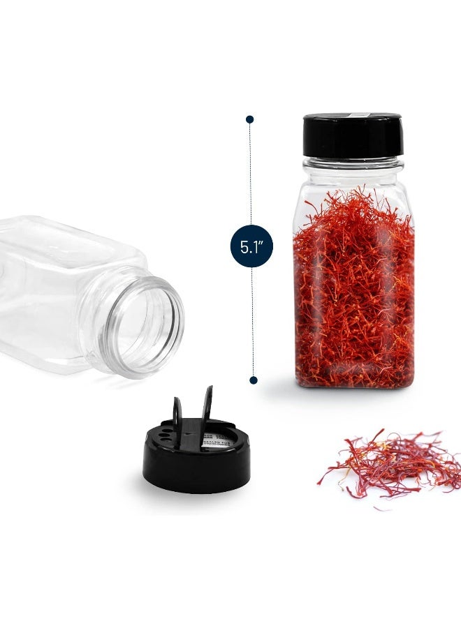 RoyalHouse - 6 PACK - 9.5 Oz with Black Cap - Plastic Spice Jars Bottles Containers  - Image 2