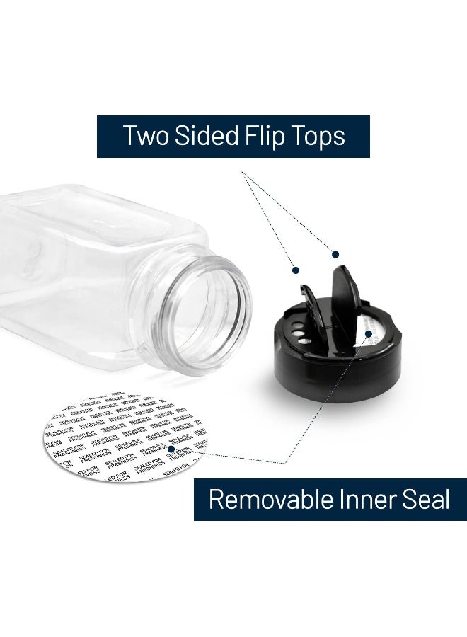 RoyalHouse - 6 PACK - 9.5 Oz with Black Cap - Plastic Spice Jars Bottles Containers  - Image 3
