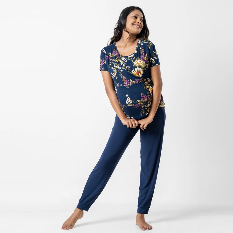 Aadaraya Aadaraya Floral Print Maternity Top and Pyjama Set